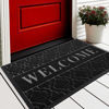 Picture of Yimobra Welcome Mat Outdoor Indoor, 29.5x17 All-Season Waterproof Front Door Mat, All-Weather Heavy Duty Doormat, Low Profile Porch Patio Entrance Mat, Non Slip Outside Mat, Black