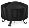 Picture of WLEAFJ Fire Pit Cover Round for Fire Pit 22 Inch - 34 Inch, 420D Heavy Duty Oxford Fabric Firepit Cover Round, Full Coverage Patio Outdoor Fireplace Cover, Waterproof Fire Bowl Cover