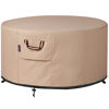 Picture of Fire Pit Cover Round - 41-44 Inch Heavy Duty 900D Strong Tear-Resistant and UV Resistant and Waterproof and Fading Resistant Material Polyester Firepit Covers Round for Outdoor Fire Pit - Wheat
