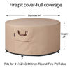 Picture of Fire Pit Cover Round - 41-44 Inch Heavy Duty 900D Strong Tear-Resistant and UV Resistant and Waterproof and Fading Resistant Material Polyester Firepit Covers Round for Outdoor Fire Pit - Wheat