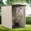 Picture of Rubbermaid Large Vertical Resin Outdoor Storage Shed With Floor (6.2 x 4.6 Ft), Weather Resistant, Beige/Brown, Organization for Home/Backyard/Garden Tools/Lawn Mower/Bike Storage/Pool Supplies