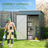 Picture of 5x3FT Vertical Outdoor Steel Storage Shed with Floor Frame, Lockable Doors, Compact Metal Tool Shed for Garden, Backyard, Patio, Utility, and Bike Storage