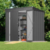 Picture of Gizoon 6' x 4' Outdoor Storage Shed with Double Lockable Doors, Anti-Corrosion Metal Garden Shed, Waterproof Shed Outdoor Storage Clearance for Backyard Patio Lawn-Dark Gray