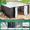 Picture of VIWAT 12x14 FT Outdoor Storage Shed, Metal Shed with Updated Frame Structure and Lockable Doors, Large Shed Upgrade Height Ideal for Garden, Backyard, Patio Utility and Tool Storage, White
