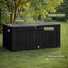 Picture of Flamaker Resin Deck Box 120 Gallon Waterproof Large Deck Boxes Plus Outdoor Indoor Storage Box Imitation Wood Resin for Patio Furniture Garden Tools and Pool (Black)