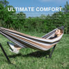 Picture of PNAEUT Double Hammock with Space Saving Steel Stand Included 2 Person Heavy Duty Outside Garden Yard Outdoor 450lb Capacity 2 People Standing Hammocks and Portable Carrying Bag (Coffee)