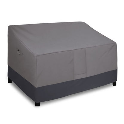 Picture of Easy-Going Waterproof Outdoor Sofa Cover, Heavy Duty 2 Seater Outdoor Loveseat Cover, Windproof Patio Furniture Cover with Air Vent (58Wx32.5Dx31H inch, Gray/Dark Gray)