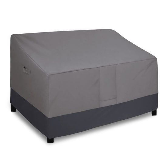 Picture of Easy-Going Waterproof Outdoor Sofa Cover, Heavy Duty 2 Seater Outdoor Loveseat Cover, Windproof Patio Furniture Cover with Air Vent (58Wx32.5Dx31H inch, Gray/Dark Gray)