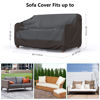 Picture of Heavy Duty Patio Sofa Cover Waterproof, Mrrihand 2-Seater Outdoor Sofa Loveseat Cover, Outdoor Patio Furniture Cover with Air Vent and Handles, 60" L×34" D×30" H, Black