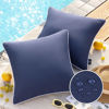 Picture of Phantoscope Pack of 2 Outdoor Waterproof Throw Pillow Covers Decorative Square Pillows Cushion Case Patio for Couch Tent Sunbrella (18''x18'', Dark Blue)