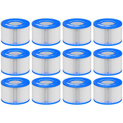 Picture of Macaberry Type Ⅵ Hot Tub Spa Filter Replacement Compatible with Lay-Z-Spa, Coleman SaluSpa 90352E 58323, Inflatable Hot Tub, Swimming Pool Pump Filter Type Ⅵ Cartridge, 12 Pack