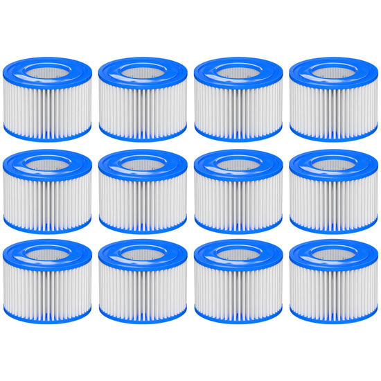 Picture of Macaberry Type Ⅵ Hot Tub Spa Filter Replacement Compatible with Lay-Z-Spa, Coleman SaluSpa 90352E 58323, Inflatable Hot Tub, Swimming Pool Pump Filter Type Ⅵ Cartridge, 12 Pack