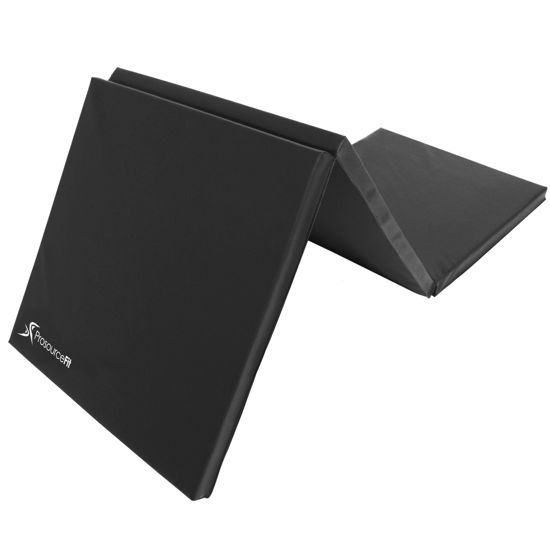 Picture of ProsourceFit Tri-Fold Folding Thick Exercise Mat 6’x2’ with Carrying Handles for MMA, Gymnastics Core Workouts, Black