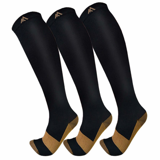 Picture of FuelMeFoot 3 Pack Copper Compression Socks - Compression Socks Women & Men Circulation - Best for Medical,Running,Athletic