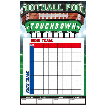 Picture of Football Pool Game Set - 17.9x28.3 in Pool Football Poster for Football Games & Tailgate Party| Football Party Supplies for Birthday Decorations