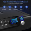 Picture of Gun Safe,Biometric Gun Safe for Pistols 3-Ways unlock Safe Fingerprint Digital PIN Key Unlock with Voice, Gun lock box for Cloakroom living room Bedroom Nightstand and Car BILLCONCH