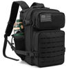 Picture of QT&QY 25L Military Tactical Backpacks For men Survival Army Laser cut Molle Daypack small EDC Bug Out Bag Gym Rucksack With Dual Cup Holders medical Rucksack Black