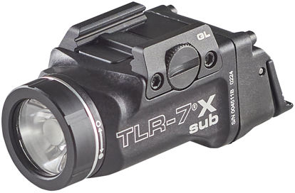 Picture of Streamlight 69400 TLR-7 X sub 500-Lumen Tactical Weapon Light Designed Exclusively and Solely for Railed Glock 43X Mos/48 Mos/43X Rail/48 Rail subcompact Handguns with Mounting Kit and Keys, Black