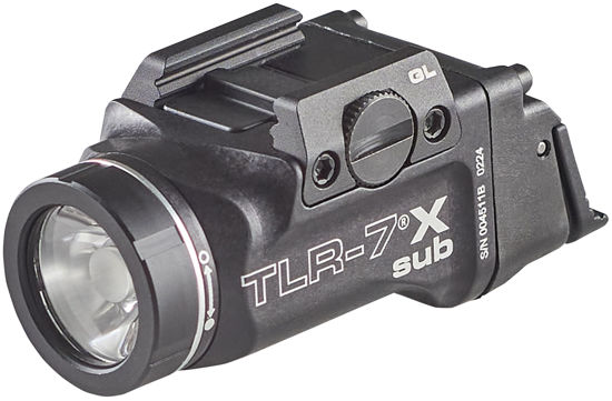 Picture of Streamlight 69400 TLR-7 X sub 500-Lumen Tactical Weapon Light Designed Exclusively and Solely for Railed Glock 43X Mos/48 Mos/43X Rail/48 Rail subcompact Handguns with Mounting Kit and Keys, Black