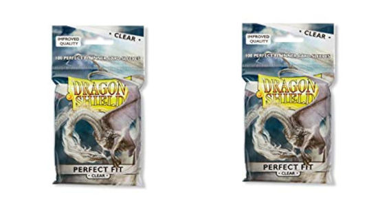 Picture of 2 Packs Dragon Shield Inner Sleeve Clear Standard Size 100 ct Card Sleeves Individual Pack