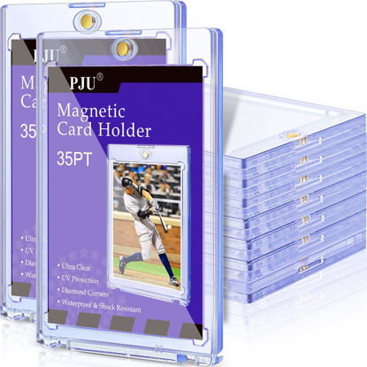 Picture of 30ct Magnetic Card Holder, 35pt One Card Holder Touch for Trading Cards, U-V Protection Magnetic Card Case for Baseball Cards, Card Protectors Hard Plastic, Display Case for Game Cards, Sports Cards