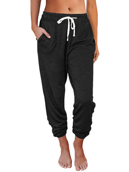 Picture of AUTOMET Baggy Sweatpants for Women with Pockets-Lounge Womens Pajams Pants-Womens Running Joggers Fall Clothes Outfits 2025 Black L