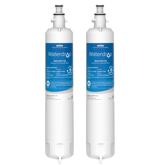 Picture of Waterdrop WD-F19C Replacement for GE® RPWFE®, RPWF (Built-in CHIP) Refrigerator Water Filter, Compatible with GFE28GYNFS, GFE28GELDS, PFE28KELDS, PFE28KYNFS, GFD28GELDS, PWE23KELDS, 2 Filters