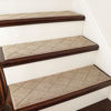 Picture of COSY HOMEER Edging Stair Treads Non-Slip Carpet Mat 28inX9in Indoor Stair Runners for Wooden Steps, Edging Stair Rugs for Kids and Dogs, 100% Polyester TPE Backing (15pc, Beige)