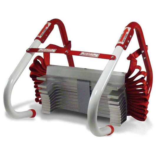 Picture of Kidde Fire Escape Ladder, 2-Story Rope Ladder, Extends to 13-Feet, Anti-Slip Rungs