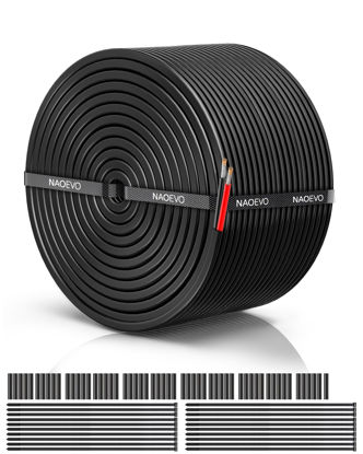 Picture of 18 Gauge Wire 2 Conductor Electrical Wire, 18 AWG Wire Stranded PVC Cord, 12V Low Voltage/Tinned Copper/Flexible/18/2 Wire for Automotive Wire LED Strips Lamp Lighting Marine 100FT-30.48M
