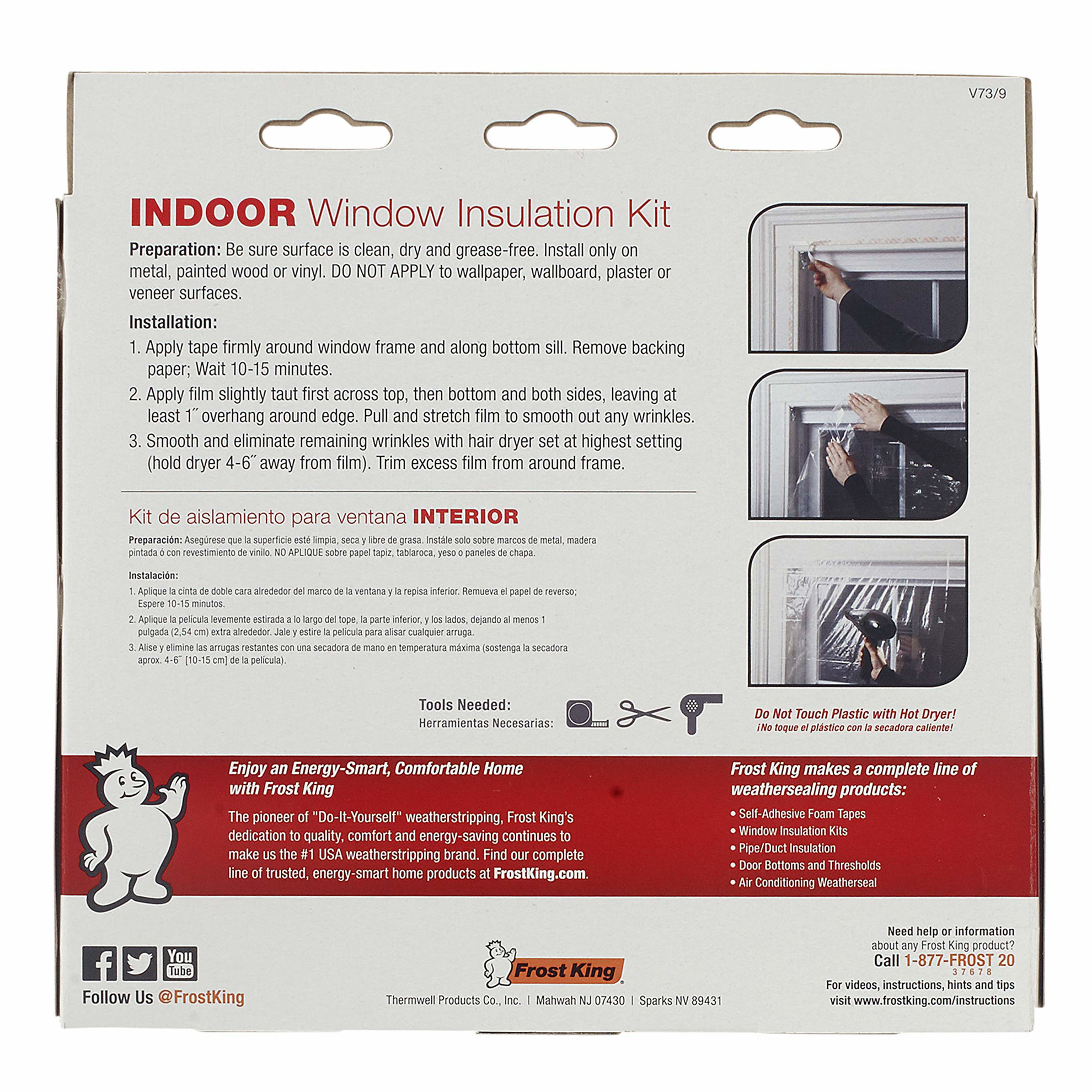 GetUSCart- Frost King V73/9H Indoor Shrink Window Kit 42 62-Inch, Clear ...