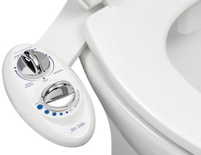 Picture of LUXE Bidet NEO 185 - Self-Cleaning, Dual Nozzle, Non-Electric Bidet Attachment for Toilet Seat, Adjustable Water Pressure, Rear and Feminine Wash (White)