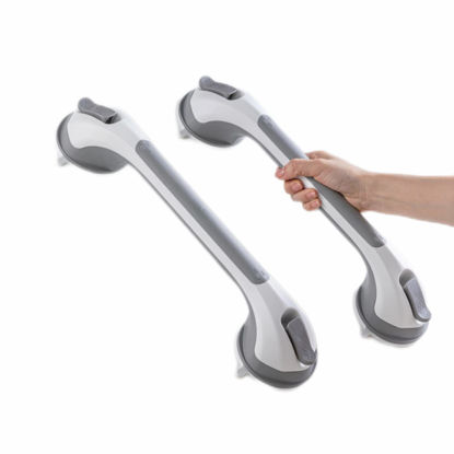 Picture of TAILI Grab Bars for Bathtubs and Showers 2 Pack Suction Grab Bar, Heavy Duty Shower Handle Removable Bath Handrails for Seniors and Elderly, Bathroom Safety Grip No Drilling Waterproof,Grey