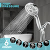 Picture of 6-Setting Shower Head with Handheld, JDO High Pressure Hand held Shower Head, 4.7 Inch Chrome Detachable Showerhead Set with 59 Inch Stainless Steel Hose and Adjustable Showerhead Holder