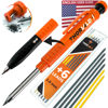 Picture of THORVALD New 2-in-1 Carpenter Pencils with Finger Grip for Carpenter (Incl. 7 Leads + Sharpener) Solid Mechanical Pencils with Fine Point/Best Marking tools Construction/Carpenters/Scriber
