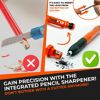 Picture of THORVALD New 2-in-1 Carpenter Pencils with Finger Grip for Carpenter (Incl. 7 Leads + Sharpener) Solid Mechanical Pencils with Fine Point/Best Marking tools Construction/Carpenters/Scriber