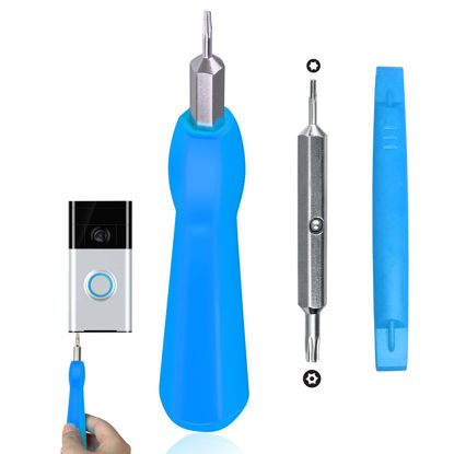Picture of Ring Screwdriver Bit Set for Battery and Wifi Access - Fits All Ring Video Doorbell Models (Blue)
