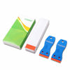 Picture of FOSHIO Plastic Razor Blade Scraper Include 2PCS Scraper Tool and 100PCS Blades for Gasket Remover, Labels Decal and Adhesive Remover for Windows and Glass,Blue