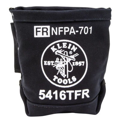 Picture of Klein Tools 5416TFR Bolt Bag, Flame Resistant Canvas Bag for Bolt Storage with Double Bottom and Tunnel Loop, 9-Inch