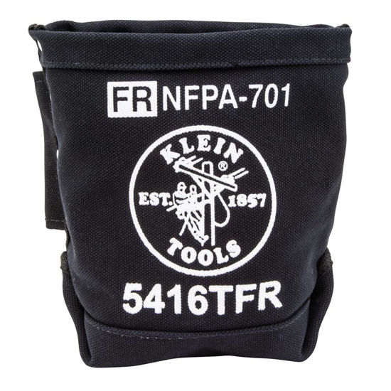 Picture of Klein Tools 5416TFR Bolt Bag, Flame Resistant Canvas Bag for Bolt Storage with Double Bottom and Tunnel Loop, 9-Inch