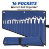 Picture of ROCKCOON 16 Pockets Wrench Roll Organizer, Rolled Tool Pouch Bag with Water Proof Oxford Cloth, Blue