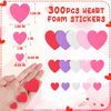 Picture of 300 PCS Valentines Heart Stickers, Foam Valentines Day Stickers, Matte Valentines Crafts for Kids, Self-Adhesive Heart Foam Stickers 5 Colors Valentine Foam Stickers Adults Valentine's Presents