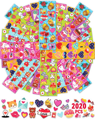 Picture of 2020 PCS Valentines Day Stickers for Kids, 120 Sheets Heart Stickers Valentines Crafts, Valentines Gifts for Kids Classroom, Valentine Goodie Bags Party Favors Love Stickers for Kids