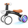 Picture of Umatoll Colorful Lighting Baby Balance Bike Toys for 1 Year Old Boys Gifts, Adjustable Seat Baby Walker, One Year Old Boy Birthday Gifts, 12-24 Months Toddler First Ride on Toys with Removable Basket