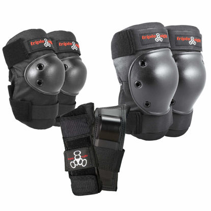 Picture of Triple Eight Saver Series Pad Set with Kneesavers, Elbowsavers and Wristsavers, Large, Black