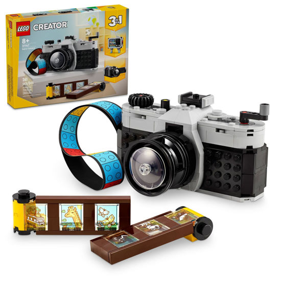 Picture of LEGO Creator 3 in 1 Retro Camera Toy, Transforms from Toy Camera to Retro Video Camera to Retro TV Set, Photography Gift for Boys and Girls Ages 8 Years Old and Up Who Enjoy Creative Play, 31147