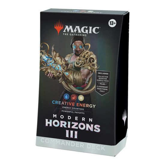 Picture of Magic: The Gathering Modern Horizons 3 Commander Deck - Creative Energy (100-Card Deck, 2-Card Collector Booster Sample Pack + Accessories)