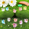 Picture of DULEFUN 100pcs Mini Glitter Ducks Colorful Tiny Small Little Resin Ducks to Hide Plastic Animal Figures for for Dollhouse Micro Dollhouse Landscape Aquarium Decorations