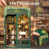 Picture of CUTEBEE Book Nook Kit - DIY Miniature House Kit for Adults, Teens and Beginners, Dollhouse Booknook Library Tiny House Bookshelf Decor 3D Wooden Puzzle, Gifts for Family, Friends (Owl Bookstore)