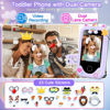 Picture of Kids Smart Phone for Girls, Christmas Birthday Gifts for Girls Age 3-10 Kids Toys Cell Phone, 2.8" Touchscreen Toddler Learning Play Toy Phone with Dual Camera, Game, Music Player, 8GB Card Purple